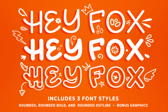 Hey Fox Rounded Font Trio: A Friendly Toolkit for Creative Projects